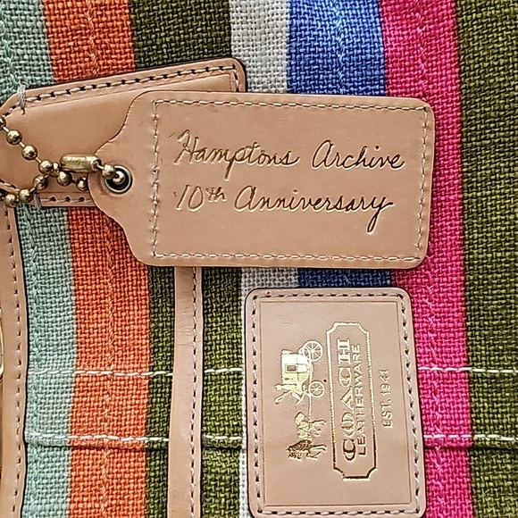 Coach Hamptons 10th Annv Archive Stripe Bag EUC - Picture 6 of 13
